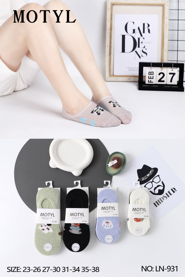 Stopki damskie Roz 23-38, Mix kolor Paczka 40 szt